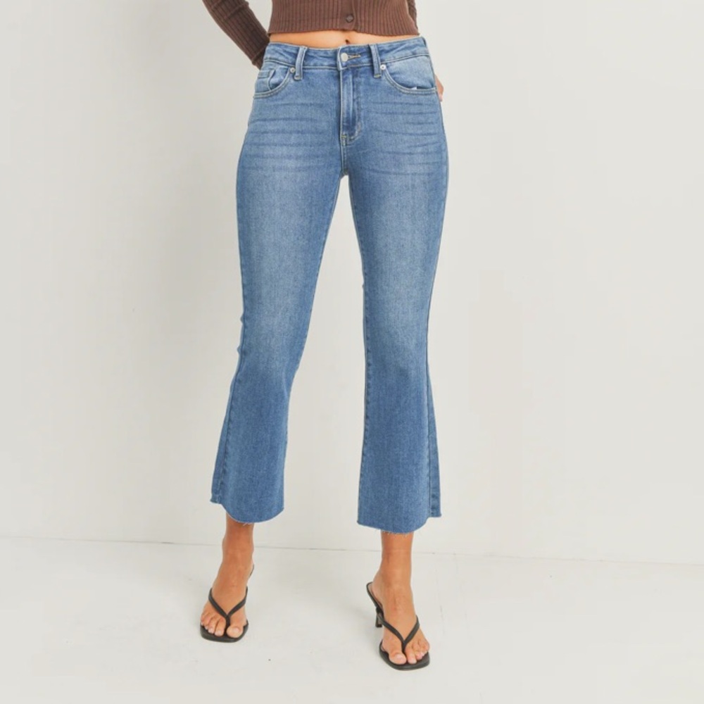 Just USA Cropped Flare Blue Jean